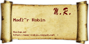 Maár Robin névjegykártya